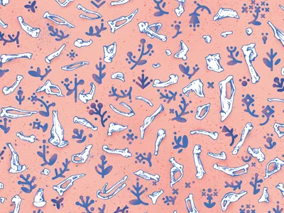 Flowers & bones pattern