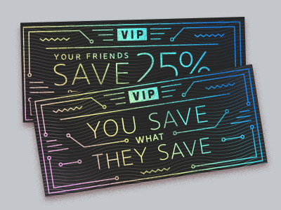 Vip Tickets gradient hologram pattern ticket type wave