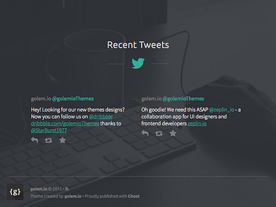 Twitter feed widget blog footer ghost recent tweets theme twitter feed widget