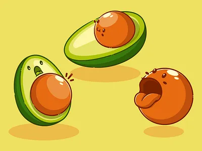 "Guac on!" - Fruit, Food & Drink art avo avocado cartoon cute design graphic design green illustration logo vector