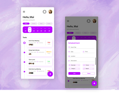 Day 71 - Schedule 100dayschallenge creative daily ui 071 daily ui 71 filters illustration schedule schedule task schedulingapp taskmanager todolist todotracker ui uidesign uxdesign