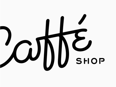 Caffè shop lettering ligature logo logotype process typography