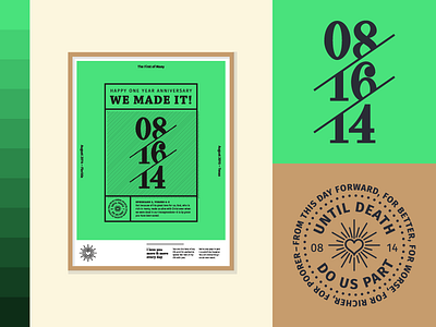 Anniversary Poster anniversary badge custom type numbers poster print seal typography