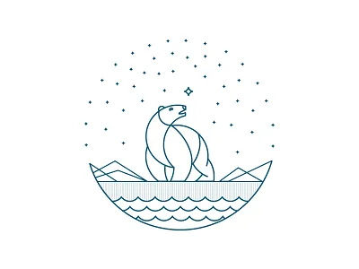 Ice-Bear arctic bear line art polar tee shirt design