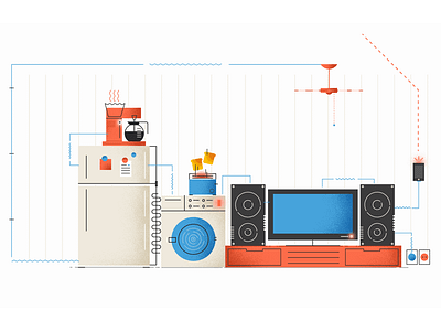 Smart Home animation heating illustration smart home technology wonderlust