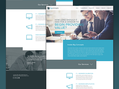 Landing Page big buttons home homepage icons landing responsive structure ui ux web