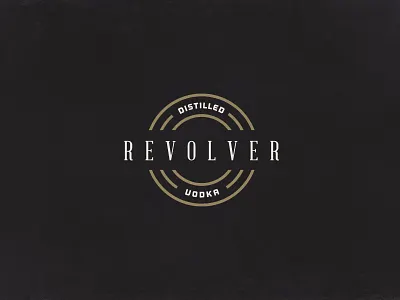 Revolver - Distilled Vodka alcohol gun lost type retro shell simple simplistic typography vintage