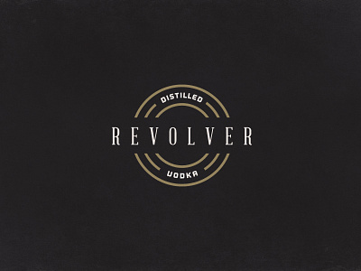 Revolver - Distilled Vodka alcohol gun lost type retro shell simple simplistic typography vintage