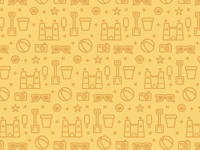 Beach Pattern beach icon illustration line party pattern sand summer sun vector