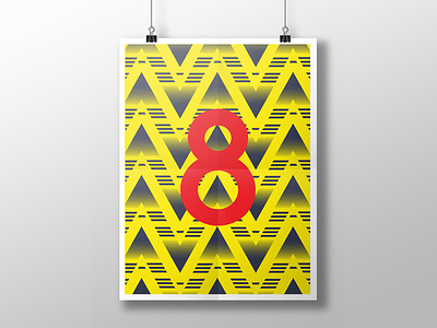 Arsenal 1991 - football illustrator pattern retro