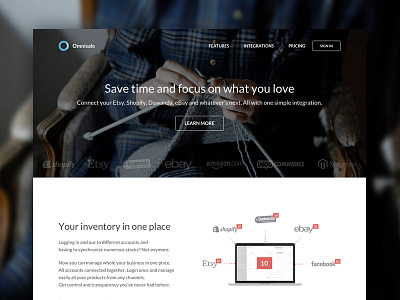 Omnisale features page blur diy features flat handmade inventory landing navigation omnisale top