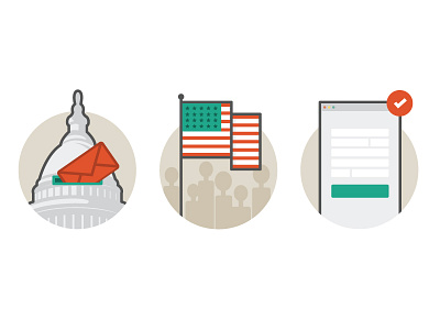 Custom illustrations for Contact Congress government illustration opengov patriotic sunlight foundation us capitol