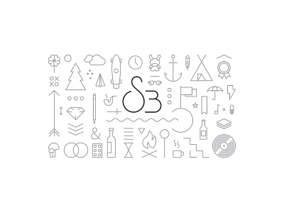 OSHANEOBRIEN creation design iconography icons identity illustration knolling line work pattern personal branding sob wip