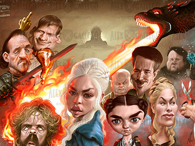 Game of Thrones caricature (detail) art avatar caricature game game of thrones illustration painting thrones tv tv show