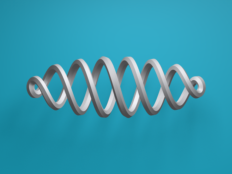 Mobius Spring animation c4d impossible loop spring twist video