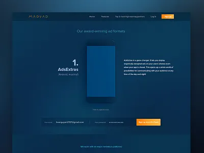 Madvad on Behance advertise advertising amination app dark gif gradient landing page viet nam vietnam web web design