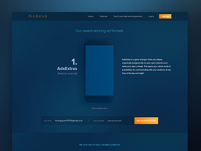 Madvad on Behance advertise advertising amination app dark gif gradient landing page viet nam vietnam web web design