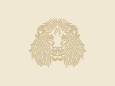 A little lion illustration gold illustration line lion ring stroke