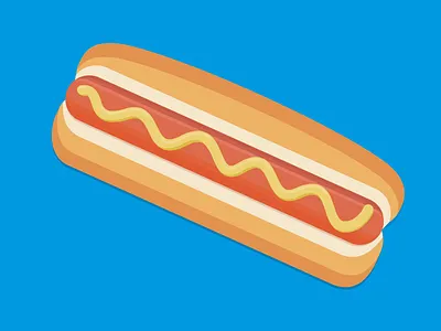 Hungry Hungry Hotdog flat food hot dog illustration vector