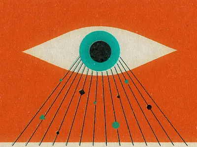 Super Eye eye illustration lasers matt mid century rays varner