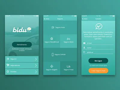 Insurance Broker App app home insurance ios menu screen singup