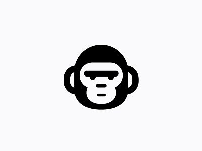 Grumpy Monkey animal ape face icon logo mark monkey simple