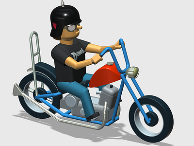 "Stay True" 3D Motorcycle rider 123d design illustration motor bike russelltatedotcom