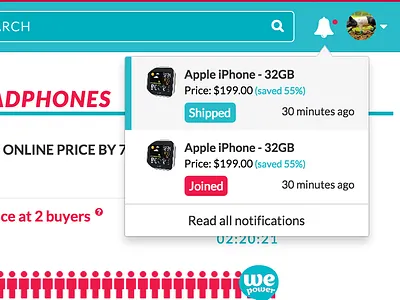 Joinem Notifications notifications popover