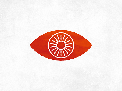 Icon - Insight eye icon insight line orange rough texture white