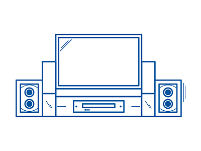 home cinema blue border home cinema icons illustration line