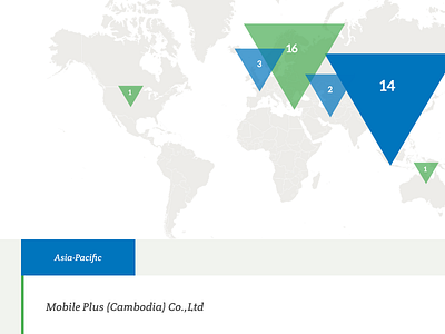 Custom Map Markers with related Distributors List custom madebyshape map marker minimal pin shape triangle ui ux web