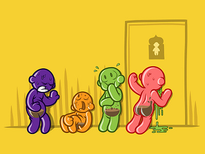 Delhi Belly Babies character illustration vector