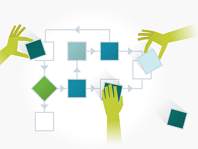 Improve chart flow hands illustrations process