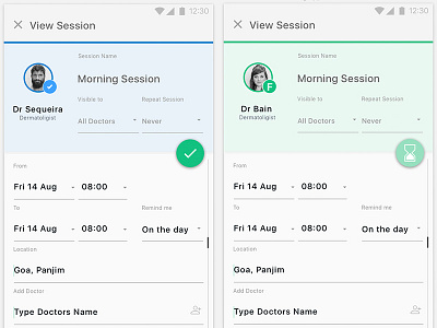 WIP - Ui design for a medical practitioner's jobboard. android design ios layout locum material medical sketch ui ux
