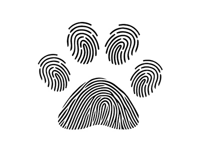 Paw + Human Fingerprint animals dog finger fingerprint human paw pets