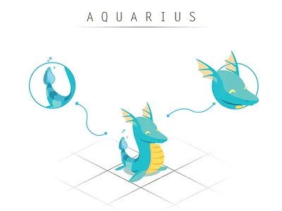 Aquarius 3d character design illustration illustrator isometric monster photoshop vector
