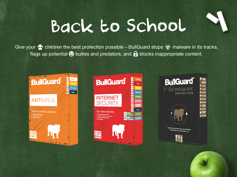 Back to School landing page animation antivirus chalkboard gif landing page school