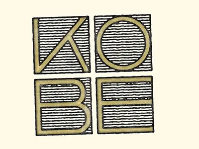 Kobe japan kobe lettering stamp type typography