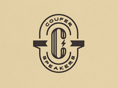 Coufer Speakers audio badge branding industrial logo patch retro stamp texture vintage