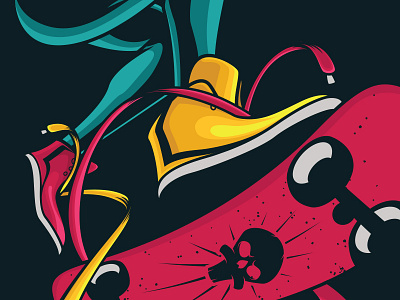 Skateboard Poster Illustration - WIP drawing illustration poster skate skateboard