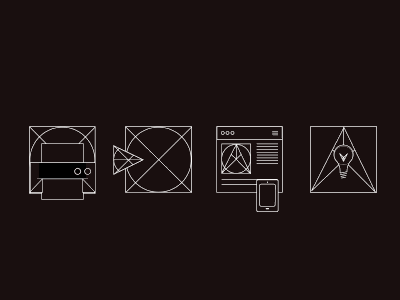 Dark Square Icons branding dark square icons play printing ui ux website