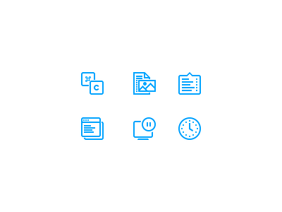 Icons blue clean icons simple white