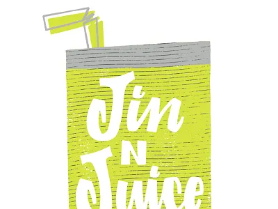 Jin N Juice Apparel Co. branding childrens etching hand lettering illustration juicebox logo typography