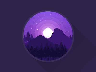 Night & Moon flat icon illustration moon night thstudio vector