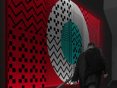 Stairway Mockup installation led wall