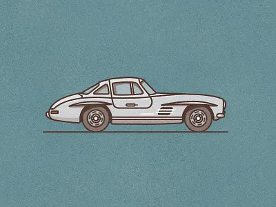Mercedes 300 SL 300 sl car illustration line mercedes vector