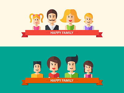 Happy Family Illustration children family father happy illustration kids love mother parents people