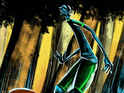 Runner blue cold digital illustration orange paint photoshop runner