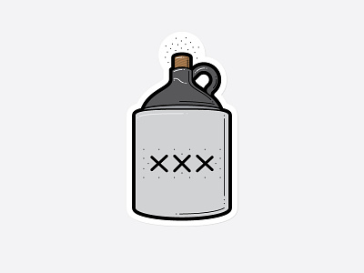 White Lightning design fun growler hooch illustration jug moonshine sticker tennessee white lightning xxx