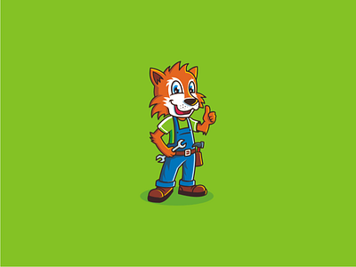 Handy Tiger character cool handyman mascot nicostrike thumb tiger